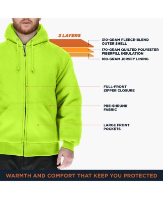 Big & Tall Insulated Full Zip Sweatshirt - Pre-Shrunk, Large Pockets
