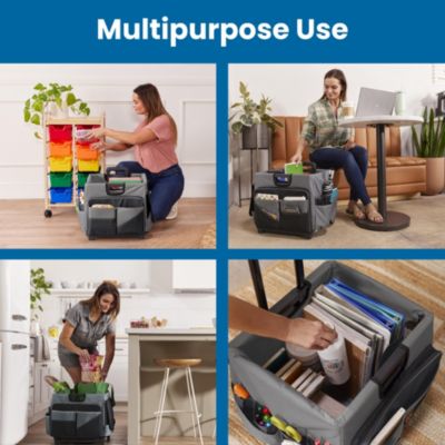 Universal Rolling Cart and Canvas Organizer - Black/Grey