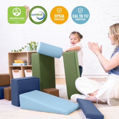 SoftZone Soft Builder Blocks, Assorted, 16-Piece