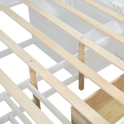 Streamdale White Full-Size Wood Daybed with Cabinet Storage