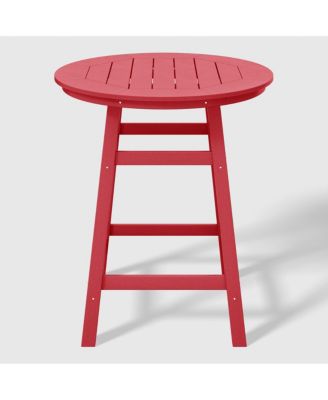 5 PC HDPE Outdoor Patio Dining Bar Table and Counter High Round Stools