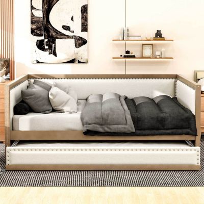 Streamdale Daybed with Trundle and Nailhead Accents