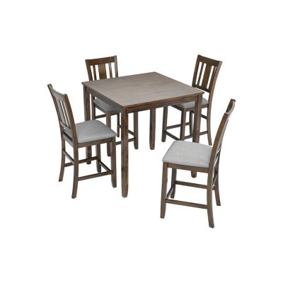 Elegant 5-Piece Solid Wood Counter Height Dining Set