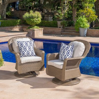 Streamdale Premium Rattan Swivel Club Chair Set for Outdoor Relaxation and Views