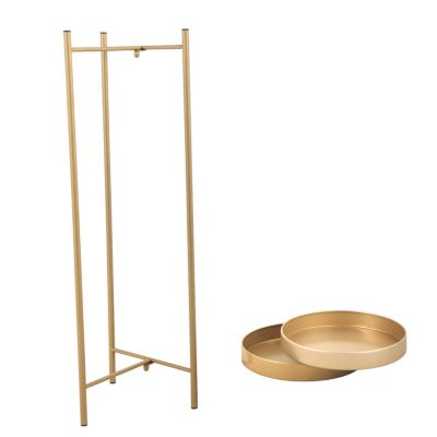 Streamdale Elegant Golden Foldable 2-Tier Plant Stand for Indoor Outdoor Use
