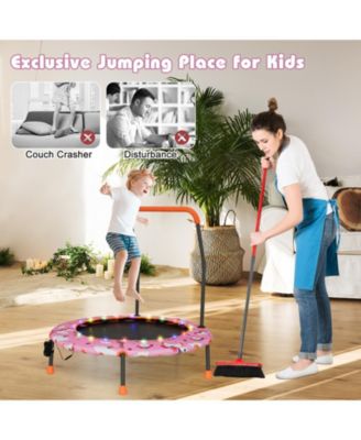 36 Inch Mini Trampoline with Colorful LED Lights and Bluetooth Speaker