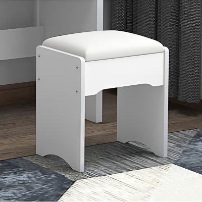 Streamdale White Vanity Desk Set with Mirror, Lights and Chair