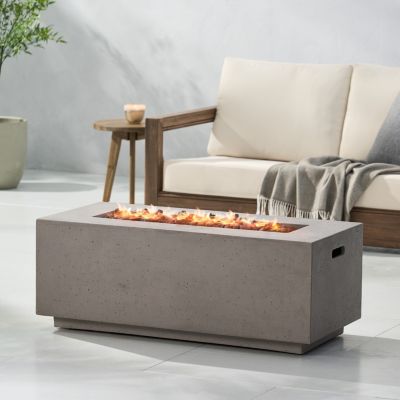 Modern Concrete Fire Pit with 40K BTU for Indoor Warmth and Style
