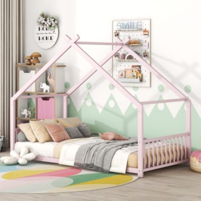 Twin Size Metal House Bed