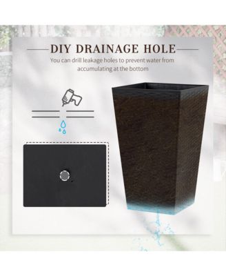 Charming Rattan-Style Planter Trio with Self-Drainage