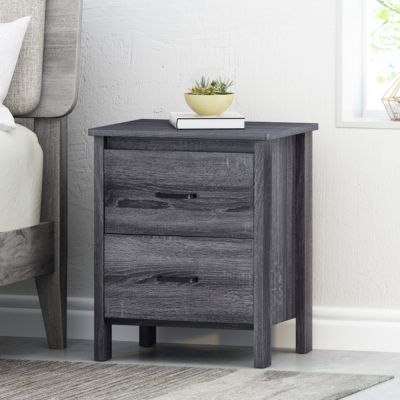 Minimalist Wood-Finish Nightstand with Convenient Storage