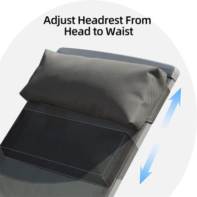 Streamdale Aluminum Pool Lounge Set, 3 Pieces Textilene Recliner With Headrest