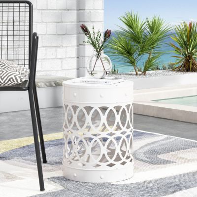 Modern Geometric Iron Cut Side Table Chic, Durable, Assembly-Free