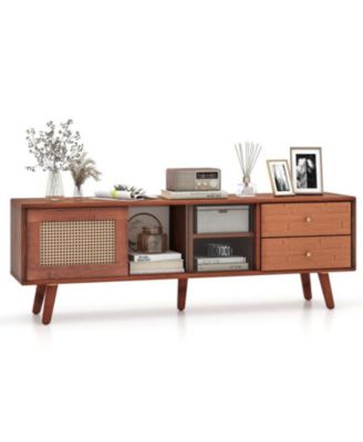 Bamboo TV Stand for TV up to 65 Inch-Brown