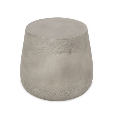 Streamdale Boho-Chic Drum Side Table Unconventional Style, Durable Concrete