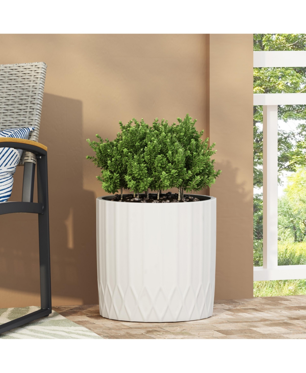 Streamdale Natural Stone Concrete Planter, Pleated