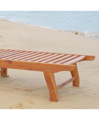 Simplie Fun Acacia Wood Chaise Lounge Foldable, Adjustable, Weather-Resistant