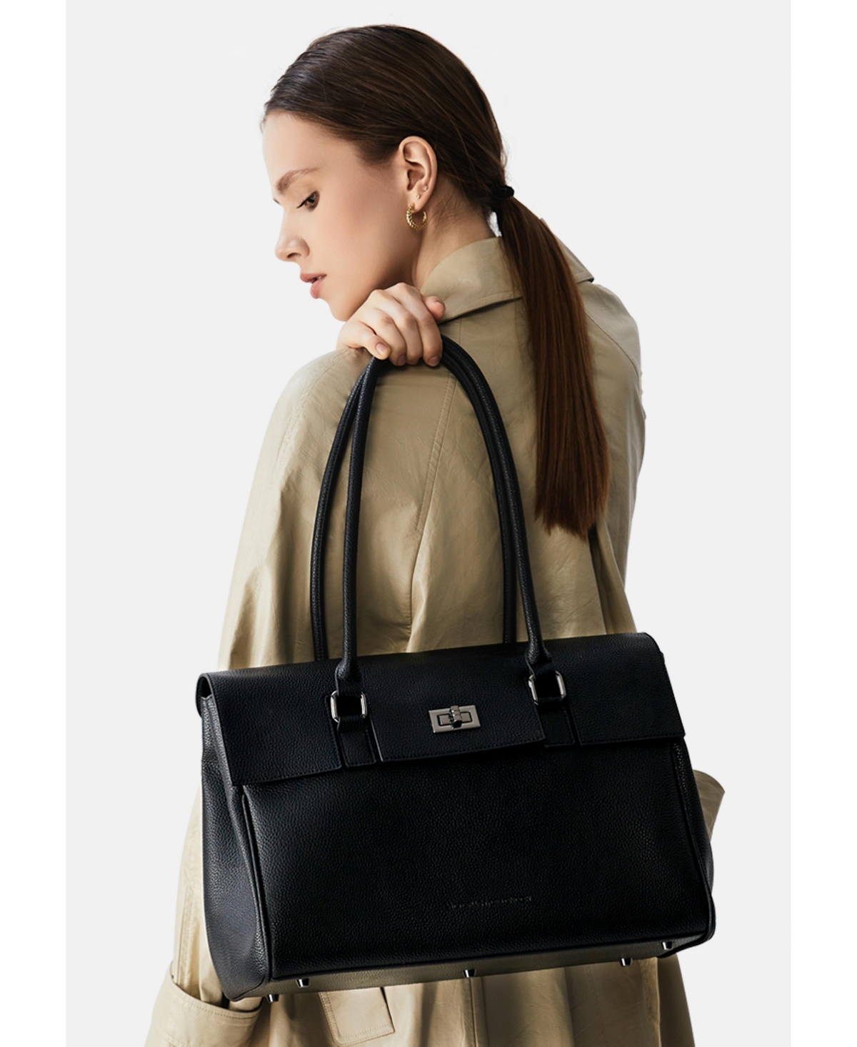 Jolene L Woman Handbag Orange Flip-top Business Bag Victoria Hyde - Grey