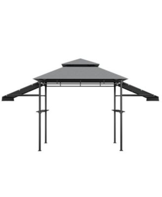 13.5 x 4 Feet Patio BBQ Grill Gazebo Canopy with Dual Side Awnings