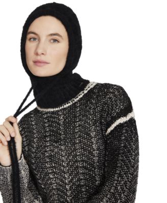 Women's Solid Eyelash Drawstring Hood