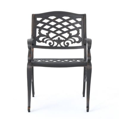 Elegant Ornate Dining Chairs with Cast Aluminum Frame