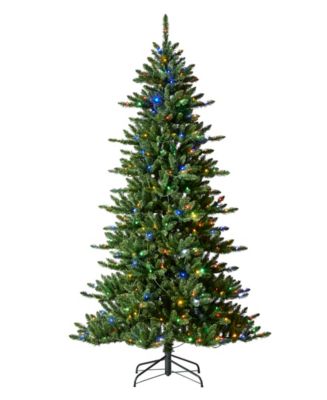 Glitzhome 7.5ft Pre Lit Green Slim Fir Christmas Tree with 400 Light ...