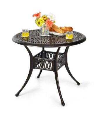 36 Inch Patio Round Dining Bistro Table with Umbrella Hole