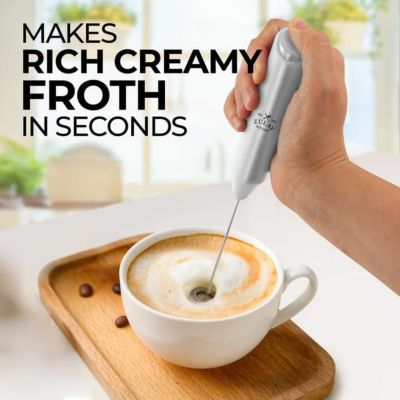Powerful Mini Handheld Milk Frother – FrothMate Stainless Steel Foam Maker (No Stand)