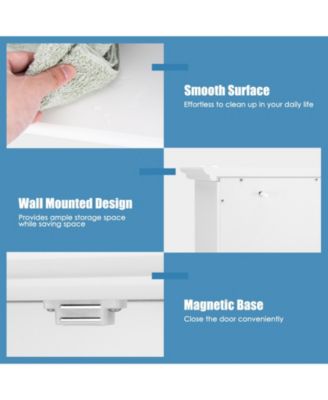 2-Door Wall Mount Bathroom Storage Cabinet with Open Shelf