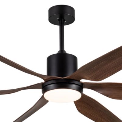 66" Vintage Ceiling Fan Lighting With Brown Blades In Integrated LED