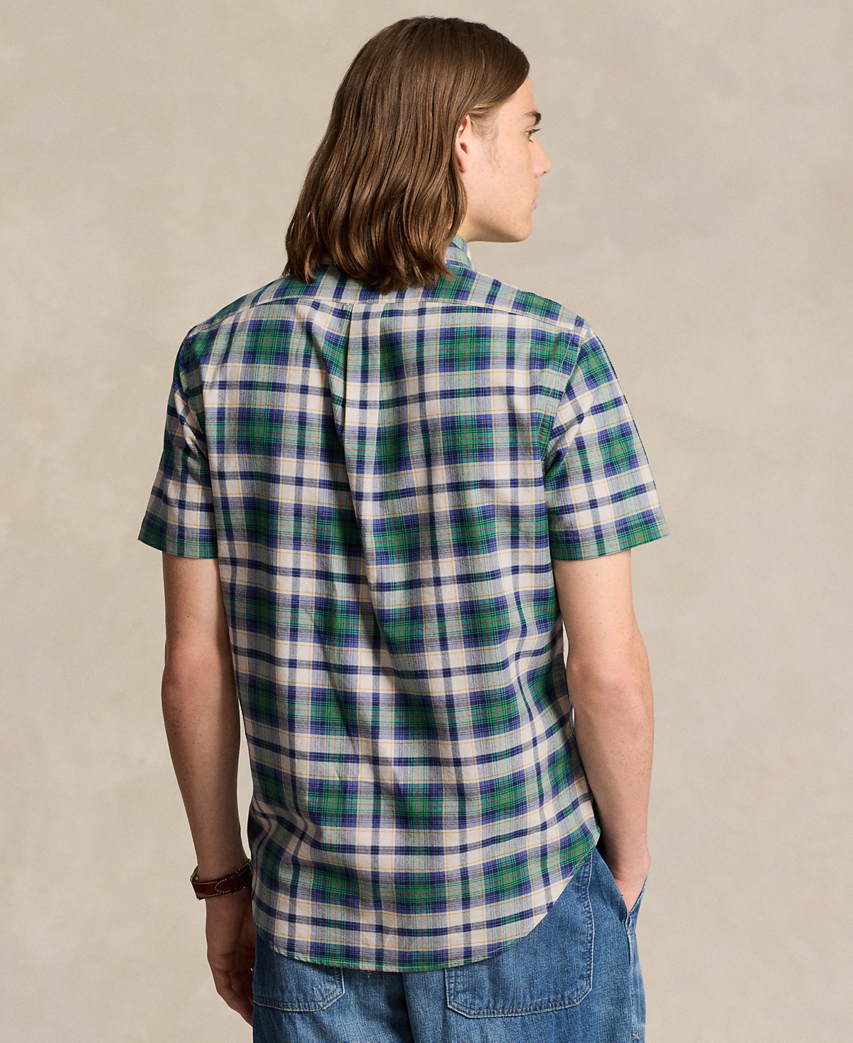 Polo Ralph Lauren Men's Classic-Fit Plaid Oxford Shirt -Green Multi