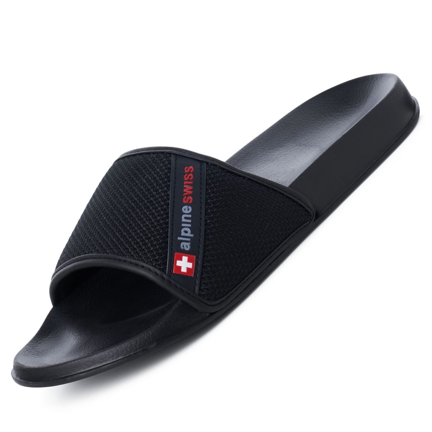 Мужские сандалии Alpine Swiss Athletic Comfort Slide Sandals EVA Flip Flops Foam, цвет: Чёрный — фото 21