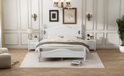 Streamdale Queen Retro Platform Bed with Slat Support