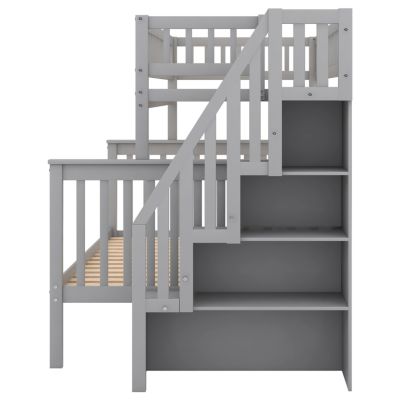 Streamdale Twin Over Full Stairway Bunk Bed With Storage