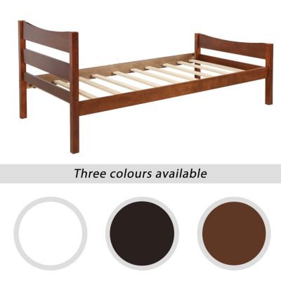 Streamdale Twin Size Wood Platform Bed With Headboard And Wooden Slat Support