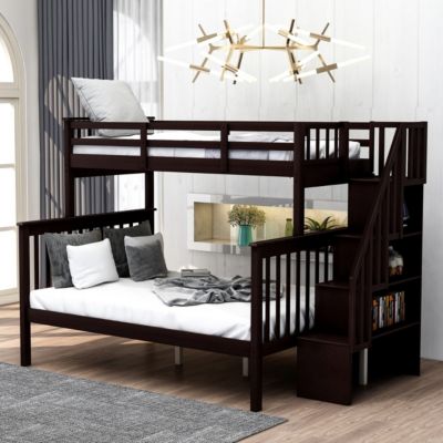 Streamdale Twin-Over-Full Bunk Bed with Storage and Guardrails