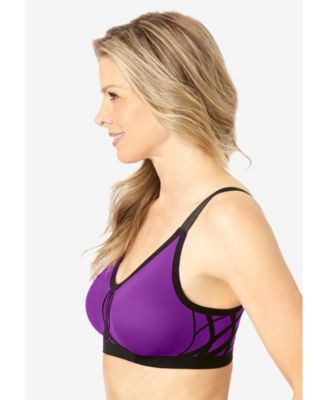 Women's Plus Size Seamless Velvet Trim Support Bra