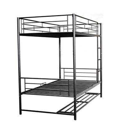 Streamdale Twin Over Twin Metal Bunk Bed With Shelf And Guardrails, White