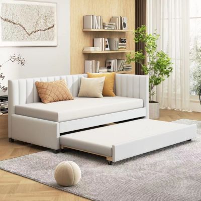 Streamdale Twin Linen Daybed with Trundle (Yellow)