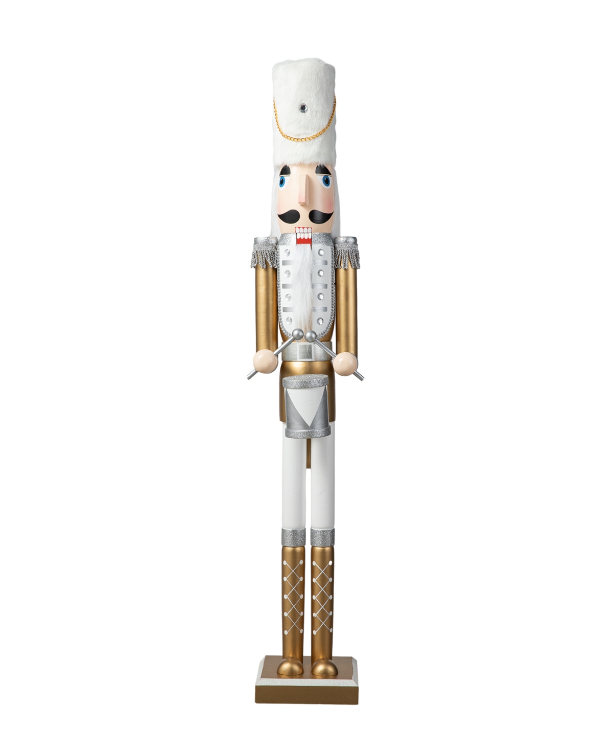 Glitzhome 42 H Wooden Christmas Deluxe Gold Dressed Soldier Nutcracker