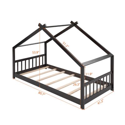 Streamdale Twin Size House Bed Wood Bed