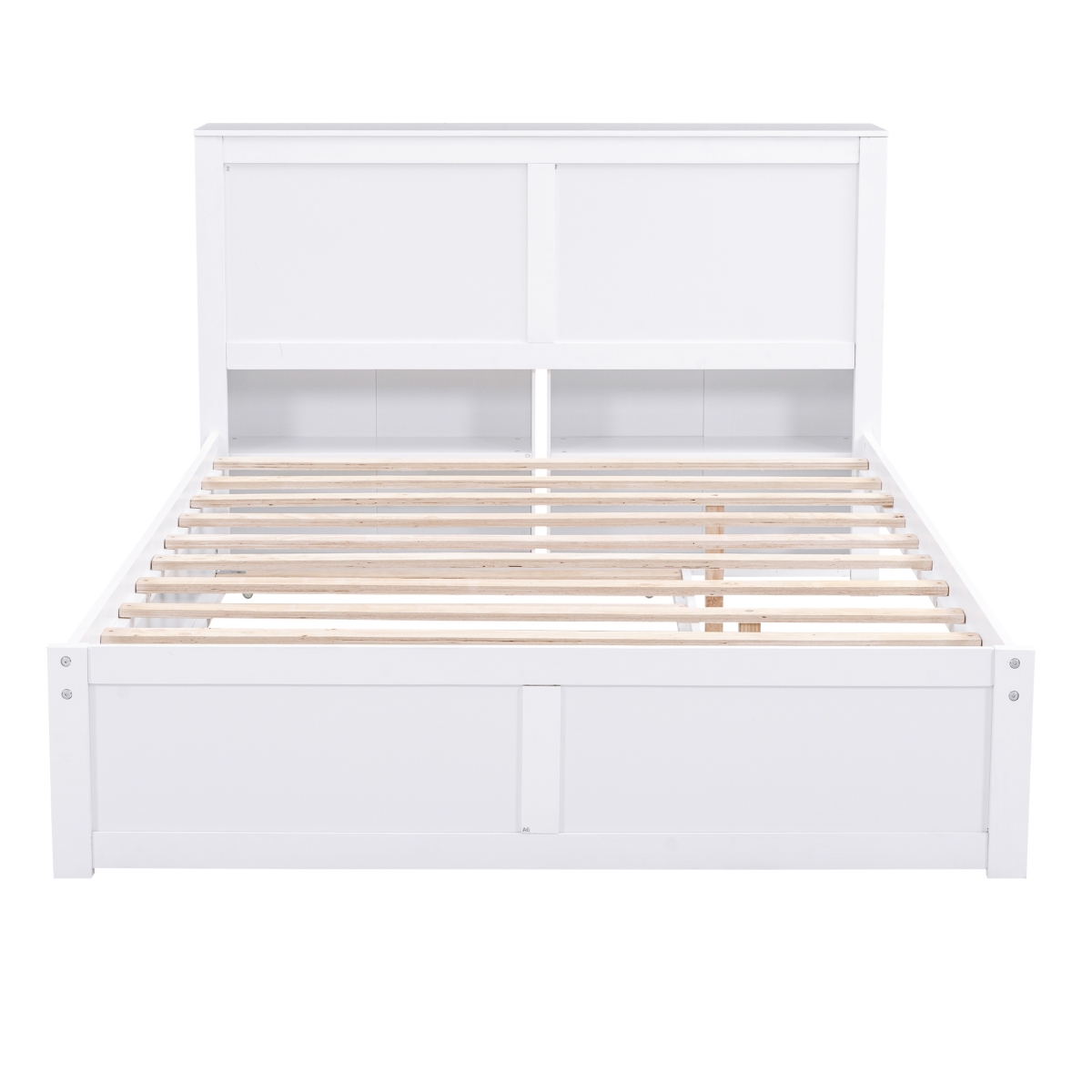 Streamdale Furniture Full Size Storage Platform Bed With Pull Out Shelves And Twin Size Trundle