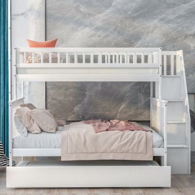 Streamdale Twin Over Full Bunk Bed With Trundle And Staircase