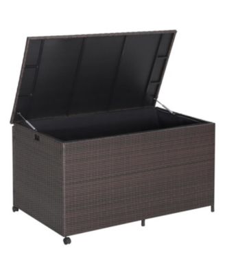 Outdoor Wicker Storage Box with Zippered Liner