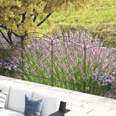 11.4' Garden Fence Steel Border Flower Edging, Pack of 4,