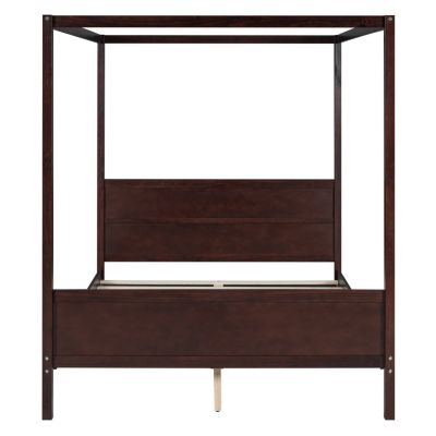 Streamdale Queen Canopy Platform Bed with Headboard (Espresso)