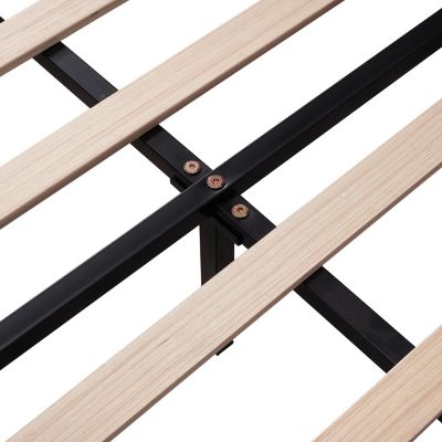 Velvet Platform Bed with Flower Headboard