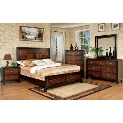 Acacia Walnut Transitional Queen Bed