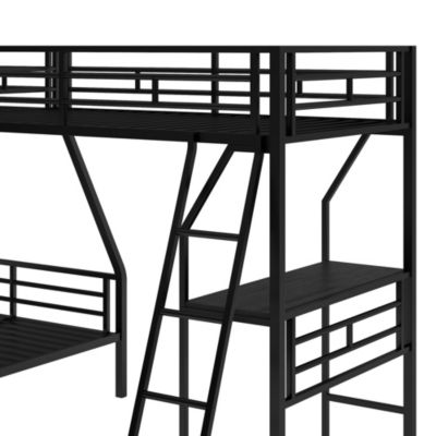Twin Loft Bunk Bed with Desk and Metal Frame