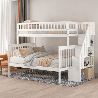 Streamdale Twin Over Full Stairway Bunk Bed With Storage
